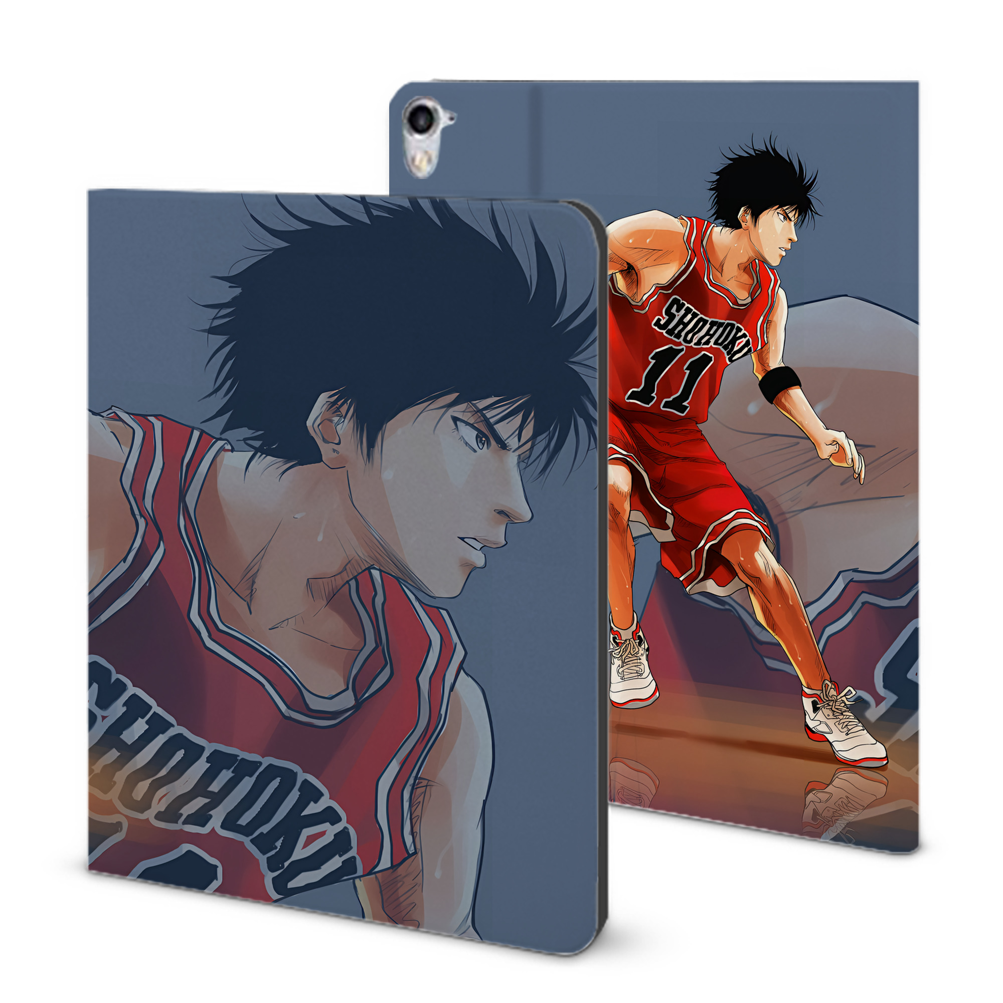 （画像用） SLAM DUNK／スラムダンク IPad ケース ブック型 PUレザー TPU 耐衝撃 軽量 薄型 ペン収納なし 全面保護 IPad 各モデル対応